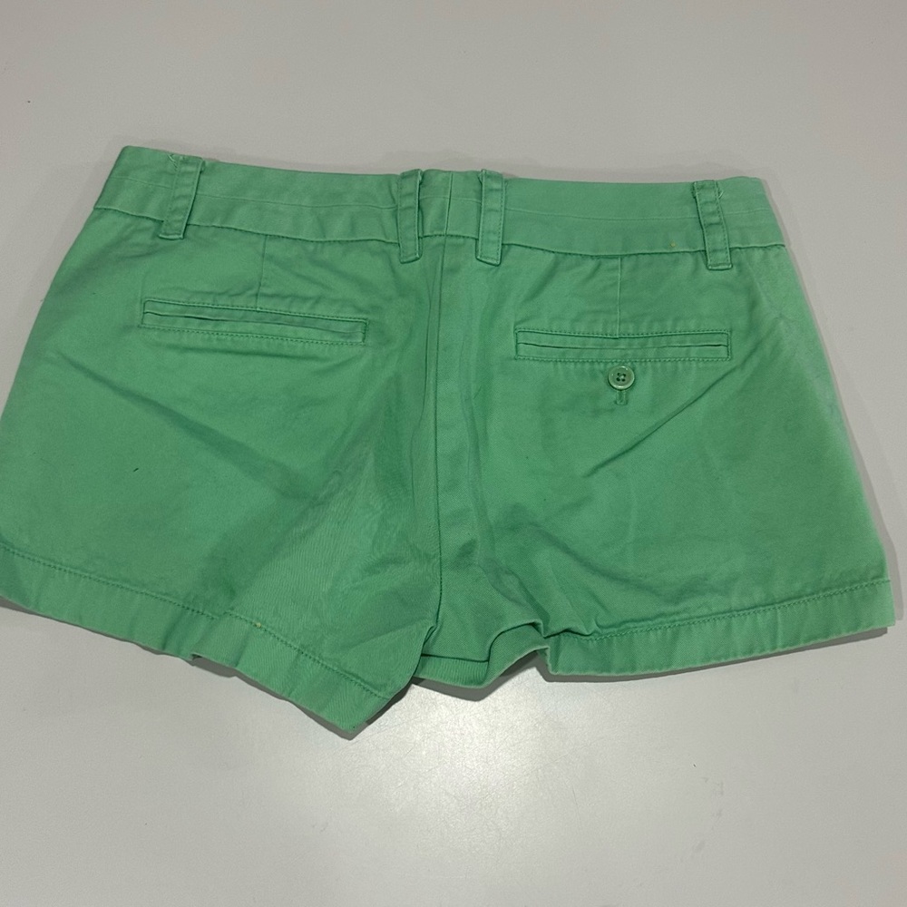 J. Crew Bright Green Low-Waist Cotton Shorts - Picture 2 of 6